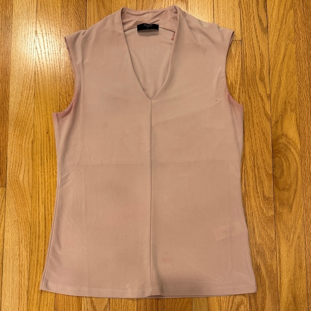 Tahari Sleeveless V-Neck Top in Soft Pink